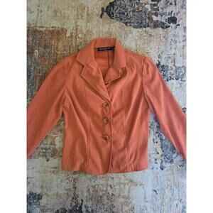 Briggs New York Orange Suede Jacket Womens Small Petite